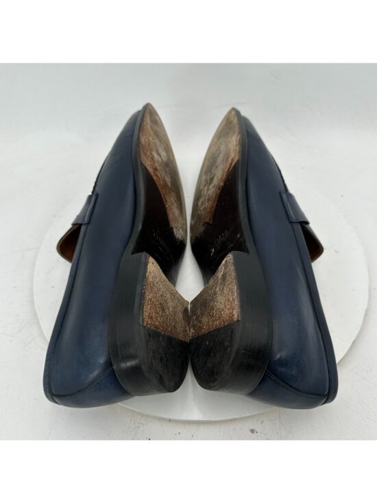 Corneliani Men Size 10 Blue Leather Pull On Penny Loafer Dress Shoes main image 11
